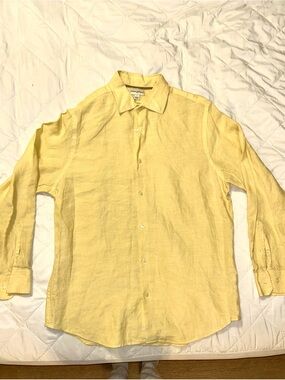 Banana Republic Light Yellow Linen Button-Down Shirt